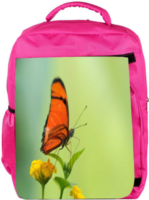 

Snoogg Eco Friendly Canvas Butterfly In Yellow Flower Designer Backpack Rucksack School Travel Unisex Casual Canvas Bag Bookbag Satchel 5 L Backpack(Pink)