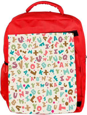 

Snoogg Eco Friendly Canvas Small Alphabets Designer Backpack Rucksack School Travel Unisex Casual Canvas Bag Bookbag Satchel 5 L Backpack(Red)