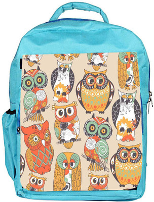 

Snoogg Eco Friendly Canvas Multicolor Owl Designer Backpack Rucksack School Travel Unisex Casual Canvas Bag Bookbag Satchel 5 L Backpack(Blue)