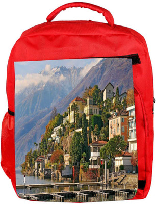 

Snoogg Eco Friendly Canvas Yellow Building Designer Backpack Rucksack School Travel Unisex Casual Canvas Bag Bookbag Satchel 5 L Backpack(Red)