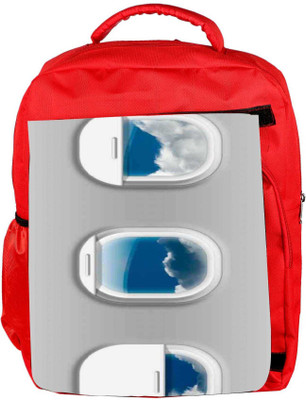 

Snoogg Eco Friendly Canvas Airplane Windows Backpack Rucksack School Travel Unisex Casual Canvas Bag Bookbag Satchel 5 L Backpack(Red)