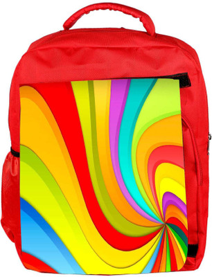 

Snoogg Eco Friendly Canvas Waves Of Multiple Color Designer Backpack Rucksack School Travel Unisex Casual Canvas Bag Bookbag Satchel 5 L Backpack(Red)