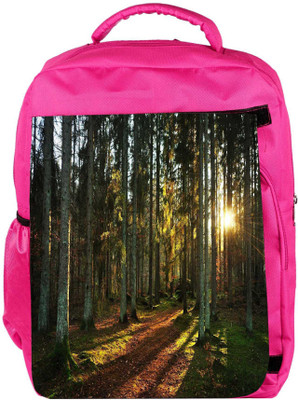 

Snoogg Eco Friendly Canvas Abstract Sunlight In Forest Designer Backpack Rucksack School Travel Unisex Casual Canvas Bag Bookbag Satchel 5 L Backpack(Pink)