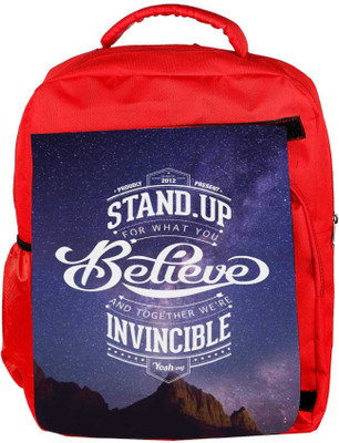

Snoogg Eco Friendly Canvas Stand Up And Believe 2740 Backpack Rucksack School Travel Unisex Casual Canvas Bag Bookbag Satchel 5 L Backpack(Red)