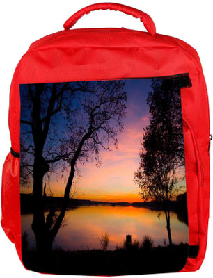 

Snoogg Eco Friendly Canvas Trees At Night Designer Backpack Rucksack School Travel Unisex Casual Canvas Bag Bookbag Satchel 5 L Backpack(Red)