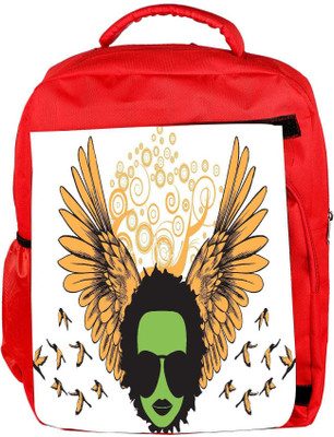 

Snoogg Eco Friendly Canvas Abstract Emblem Backpack Rucksack School Travel Unisex Casual Canvas Bag Bookbag Satchel 5 L Backpack(Red)