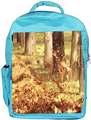 

Snoogg Eco Friendly Canvas Blowing Leaves Designer Backpack Rucksack School Travel Unisex Casual Canvas Bag Bookbag Satchel 5 L Backpack(Blue)