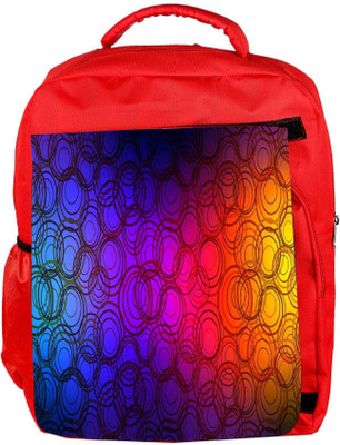 

Snoogg Eco Friendly Canvas Colourful Rings Designer Backpack Rucksack School Travel Unisex Casual Canvas Bag Bookbag Satchel 5 L Backpack(Red)