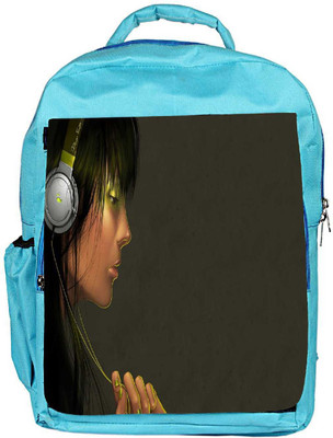 

Snoogg Eco Friendly Canvas Musica Digital Designer Backpack Rucksack School Travel Unisex Casual Canvas Bag Bookbag Satchel 5 L Backpack(Blue)