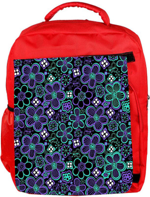 

Snoogg Eco Friendly Canvas Neon Floral Black Pattern Designer Backpack Rucksack School Travel Unisex Casual Canvas Bag Bookbag Satchel 5 L Backpack(Multicolor), Red