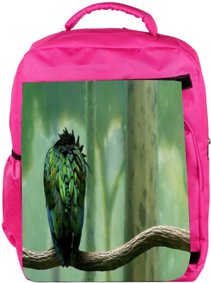 

Snoogg Eco Friendly Canvas Back Feather Sparrow Designer Backpack Rucksack School Travel Unisex Casual Canvas Bag Bookbag Satchel 5 L Backpack(Pink)