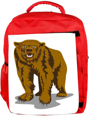 

Snoogg Eco Friendly Canvas Brown Bear Backpack Rucksack School Travel Unisex Casual Canvas Bag Bookbag Satchel 5 L Backpack(Red)