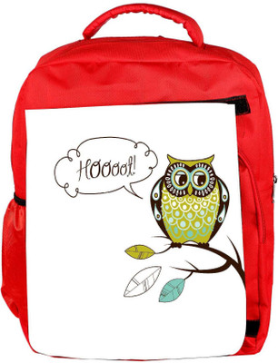 

Snoogg Eco Friendly Canvas Cute Vector Owl Hoooot Card Backpack Rucksack School Travel Unisex Casual Canvas Bag Bookbag Satchel 5 L Backpack(Red)