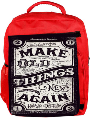 

Snoogg Eco Friendly Canvas Make New Things Backpack Rucksack School Travel Unisex Casual Canvas Bag Bookbag Satchel 5 L Backpack(Red)