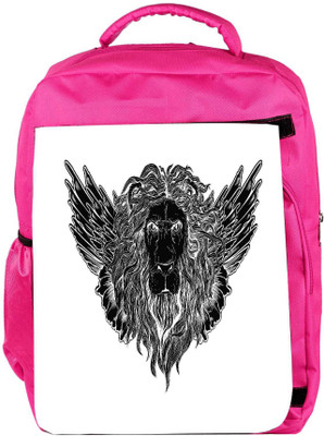 

Snoogg Eco Friendly Canvas Lion With Wings Vector T Shirt Design Backpack Rucksack School Travel Unisex Casual Canvas Bag Bookbag Satchel 5 L Backpack(Pink)