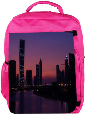 

Snoogg Eco Friendly Canvas Abstract Night View Designer Backpack Rucksack School Travel Unisex Casual Canvas Bag Bookbag Satchel 5 L Backpack(Pink)