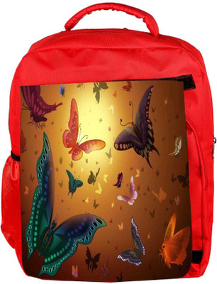 

Snoogg Eco Friendly Canvas Butterfly Pattern 2453 Backpack Rucksack School Travel Unisex Casual Canvas Bag Bookbag Satchel 5 L Backpack(Red)