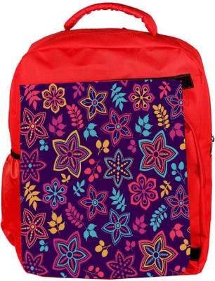 

Snoogg Eco Friendly Canvas Neon Flowers Purple Pattern Designer Backpack Rucksack School Travel Unisex Casual Canvas Bag Bookbag Satchel 5 L Backpack(Red)