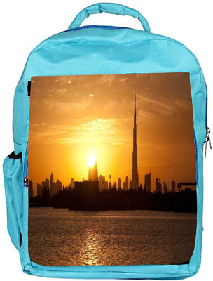

Snoogg Eco Friendly Canvas Sunset In Dubai Designer Backpack Rucksack School Travel Unisex Casual Canvas Bag Bookbag Satchel 5 L Backpack(Blue)