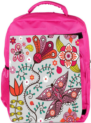 

Snoogg Eco Friendly Canvas Seamless Pattern With Butterflies And Flowers Backpack Rucksack School Travel Unisex Casual Canvas Bag Bookbag Satchel 5 L Backpack(Pink)