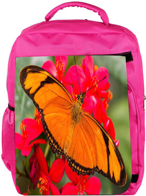 

Snoogg Eco Friendly Canvas Big Orange Butterfly Designer Backpack Rucksack School Travel Unisex Casual Canvas Bag Bookbag Satchel 5 L Backpack(Pink)