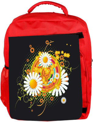 

Snoogg Eco Friendly Canvas Floral Vector Abstract Backpack Rucksack School Travel Unisex Casual Canvas Bag Bookbag Satchel 5 L Backpack(Red)