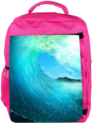 

Snoogg Eco Friendly Canvas Waves Sea Backpack Rucksack School Travel Unisex Casual Canvas Bag Bookbag Satchel 5 L Backpack(Pink)