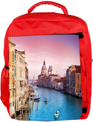 

Snoogg Eco Friendly Canvas Abstract Lake Nature Designer Backpack Rucksack School Travel Unisex Casual Canvas Bag Bookbag Satchel 5 L Backpack(Red)