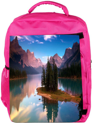 

Snoogg Eco Friendly Canvas Treea And Lake Designer Backpack Rucksack School Travel Unisex Casual Canvas Bag Bookbag Satchel 5 L Backpack(Pink)