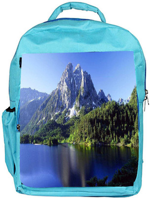 

Snoogg Eco Friendly Canvas White Mountains And Trees Designer Backpack Rucksack School Travel Unisex Casual Canvas Bag Bookbag Satchel 5 L Backpack(Blue)