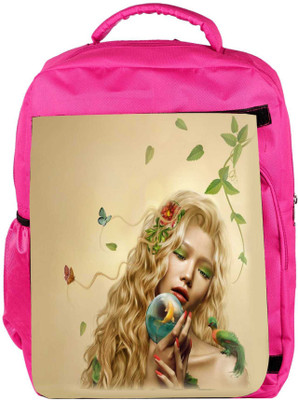 

Snoogg Eco Friendly Canvas Mother Nature 2661 Backpack Rucksack School Travel Unisex Casual Canvas Bag Bookbag Satchel 5 L Backpack(Pink)