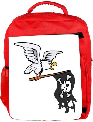 

Snoogg Eco Friendly Canvas Eagle Holding Pirate Flag Vector Cartoon Illustration Backpack Rucksack School Travel Unisex Casual Canvas Bag Bookbag Satchel 5 L Backpack(Red)