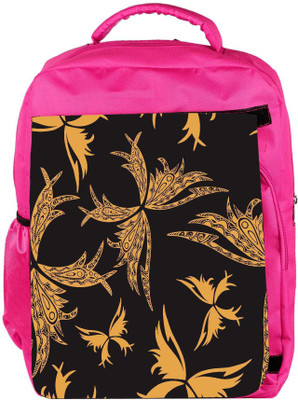 

Snoogg Eco Friendly Canvas Yellow Butterfly Black Pattern Designer Backpack Rucksack School Travel Unisex Casual Canvas Bag Bookbag Satchel 5 L Backpack(Pink)