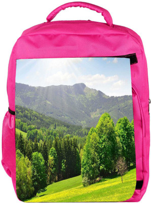 

Snoogg Eco Friendly Canvas Green Trees Designer Backpack Rucksack School Travel Unisex Casual Canvas Bag Bookbag Satchel 5 L Backpack(Pink)