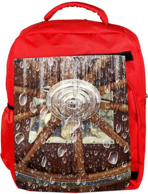 

Snoogg Eco Friendly Canvas Control Wheel Backpack Rucksack School Travel Unisex Casual Canvas Bag Bookbag Satchel 5 L Backpack(Red)