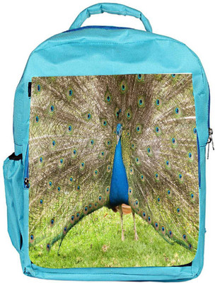 

Snoogg Eco Friendly Canvas Colorful Peacock Backpack Rucksack School Travel Unisex Casual Canvas Bag Bookbag Satchel 5 L Backpack(Blue)