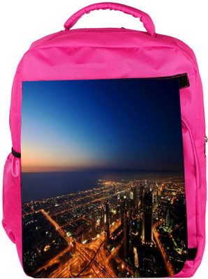 

Snoogg Eco Friendly Canvas City At Night Designer Backpack Rucksack School Travel Unisex Casual Canvas Bag Bookbag Satchel 5 L Backpack(Pink)