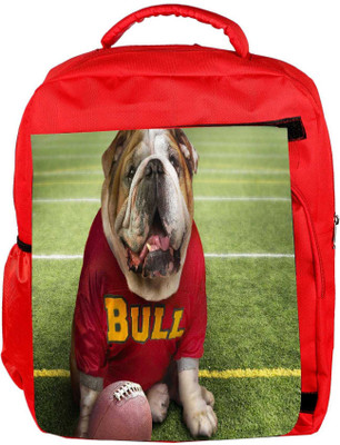 

Snoogg Eco Friendly Canvas Bull Dog Designer Backpack Rucksack School Travel Unisex Casual Canvas Bag Bookbag Satchel 5 L Backpack(Red)