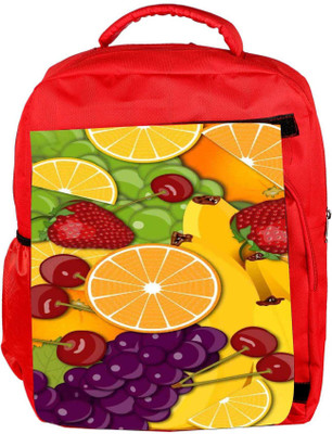 

Snoogg Eco Friendly Canvas Fruity 2428 Backpack Rucksack School Travel Unisex Casual Canvas Bag Bookbag Satchel 5 L Backpack(Red)