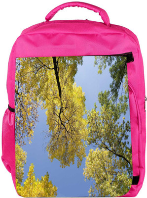 

Snoogg Eco Friendly Canvas Autumn Trees Against The Sky Backpack Rucksack School Travel Unisex Casual Canvas Bag Bookbag Satchel 5 L Backpack(Pink)