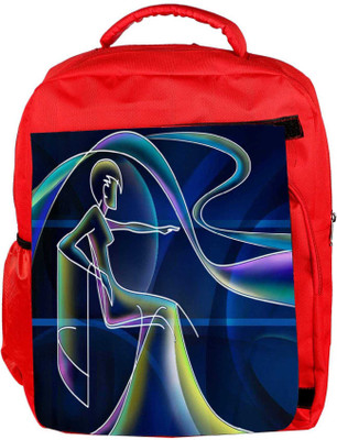 

Snoogg Eco Friendly Canvas Neon Outline Of A Woman 2668 Backpack Rucksack School Travel Unisex Casual Canvas Bag Bookbag Satchel 5 L Backpack(Red)