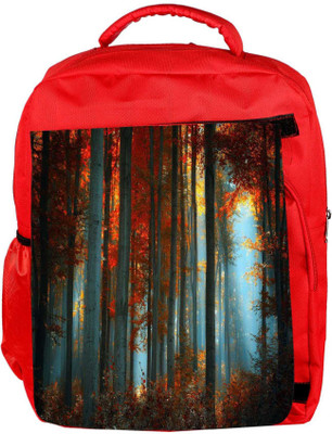 

Snoogg Eco Friendly Canvas Abstract Red Forest Designer Backpack Rucksack School Travel Unisex Casual Canvas Bag Bookbag Satchel 5 L Backpack(Red)