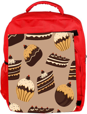 

Snoogg Eco Friendly Canvas Abstract Cakes Pattern Designer Backpack Rucksack School Travel Unisex Casual Canvas Bag Bookbag Satchel 5 L Backpack(Red)