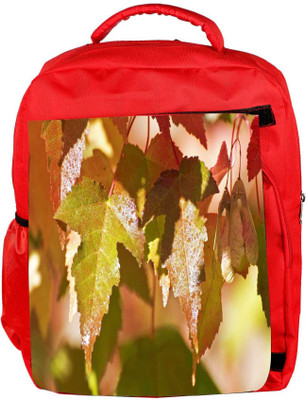 

Snoogg Eco Friendly Canvas Autumn Leaves Backpack Rucksack School Travel Unisex Casual Canvas Bag Bookbag Satchel 5 L Backpack(Red)