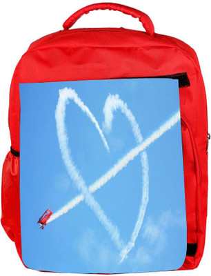 

Snoogg Eco Friendly Canvas Airplane Fly Heart Designer Backpack Rucksack School Travel Unisex Casual Canvas Bag Bookbag Satchel 5 L Backpack(Red)