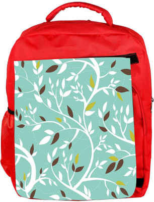 

Snoogg Eco Friendly Canvas White Leaves Designer Backpack Rucksack School Travel Unisex Casual Canvas Bag Bookbag Satchel 5 L Backpack(Red)