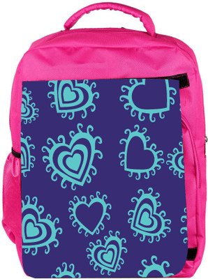 

Snoogg Eco Friendly Canvas Green Heart Blue Pattern Designer Backpack Rucksack School Travel Unisex Casual Canvas Bag Bookbag Satchel 5 L Backpack(Pink)