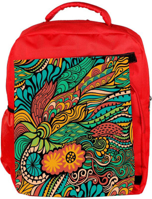 

Snoogg Eco Friendly Canvas Vector Seamless Texture With Abstract Flowers Endless Background Ethnic Sea Backpack Rucksack School Travel Unisex Casual Canvas Bag Bookbag Satchel 5 L Backpack(Red)