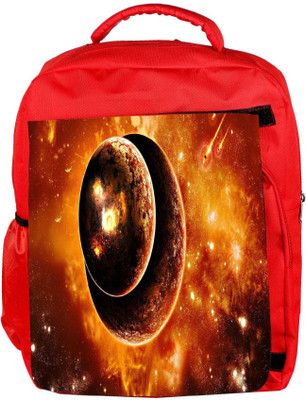 

Snoogg Eco Friendly Canvas Solar Eclipse Designer Backpack Rucksack School Travel Unisex Casual Canvas Bag Bookbag Satchel 5 L Backpack(Red)