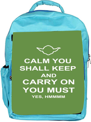 

Snoogg Eco Friendly Canvas Keep Calm And Carry On Backpack Rucksack School Travel Unisex Casual Canvas Bag Bookbag Satchel 5 L Backpack(Blue)